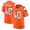 Justin Strnad Denver Broncos Nike Team Game Jersey - Orange - Front View