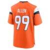 Zach Allen Denver Broncos Nike Team Game Jersey - Orange - Detail View