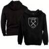 West Ham United 1863FC Color Badge Fleece Pullover Hoodie - Black - Front View