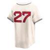 Seiya Suzuki Chicago Cubs Nike Throwback Cooperstown Collection Limited Jersey - Cream - Detail View