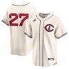 Seiya Suzuki Chicago Cubs Nike Throwback Cooperstown Collection Limited Jersey - Cream - Front View
