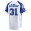 Greg Maddux Atlanta Braves Nike Throwback Cooperstown Collection Limited Jersey - White - Detail View