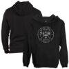 Brentford FC 1863FC Mono Badge Fleece Pullover Hoodie Sweatshirt - Black - Front View