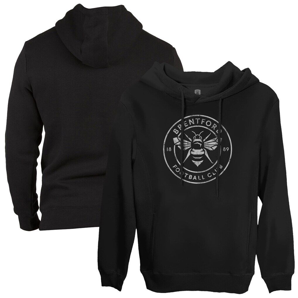 Brentford FC 1863FC Mono Badge Fleece Pullover Hoodie Sweatshirt