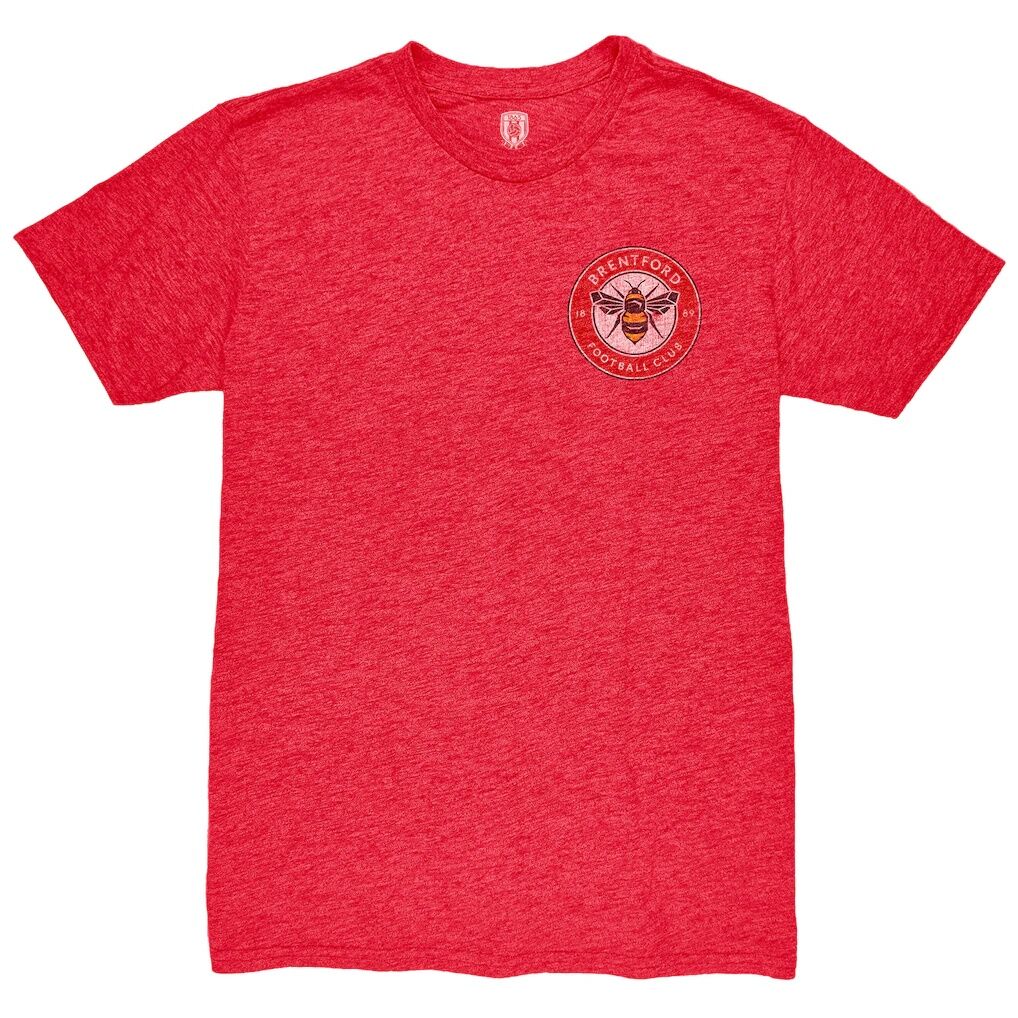 Brentford FC 1863FC Left Color Badge Retro Tri-Blend T-Shirt