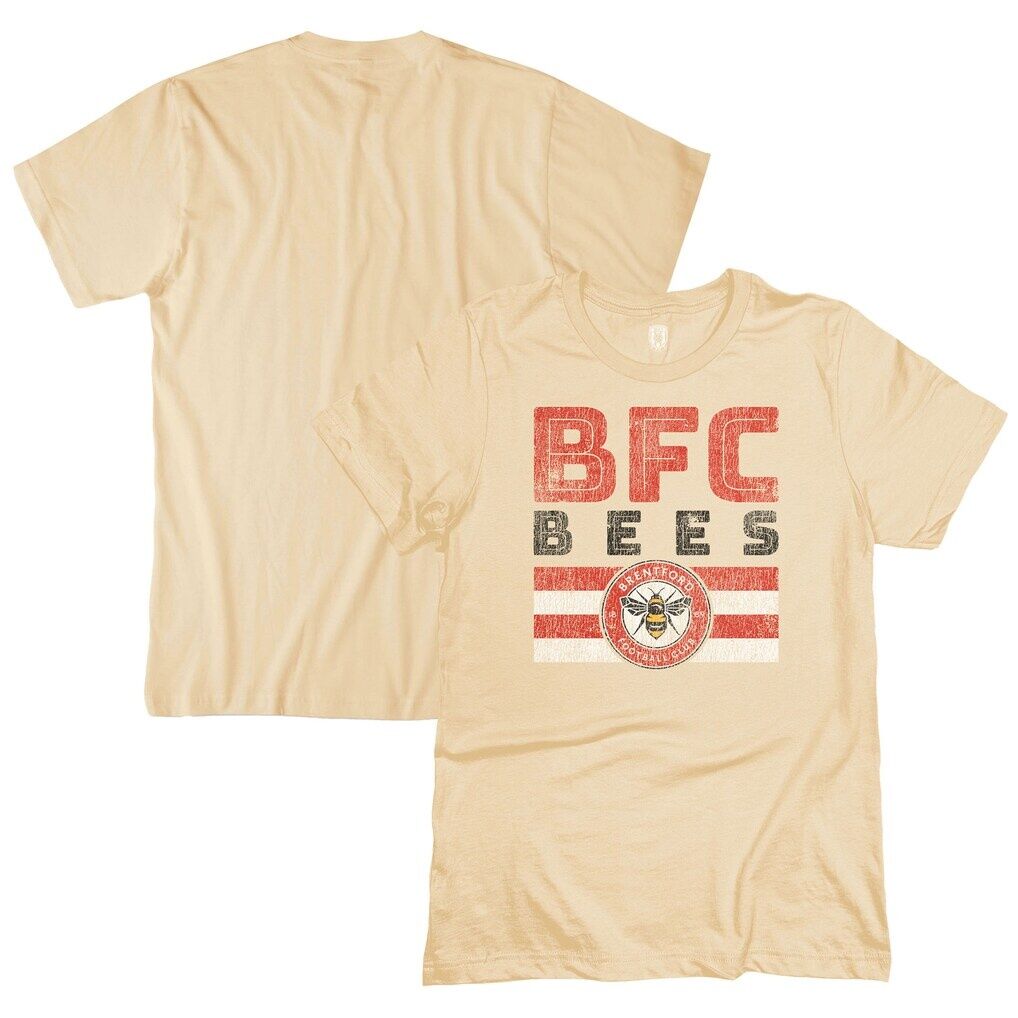 Brentford FC 1863FC Retro Stripes T-Shirt - Tan