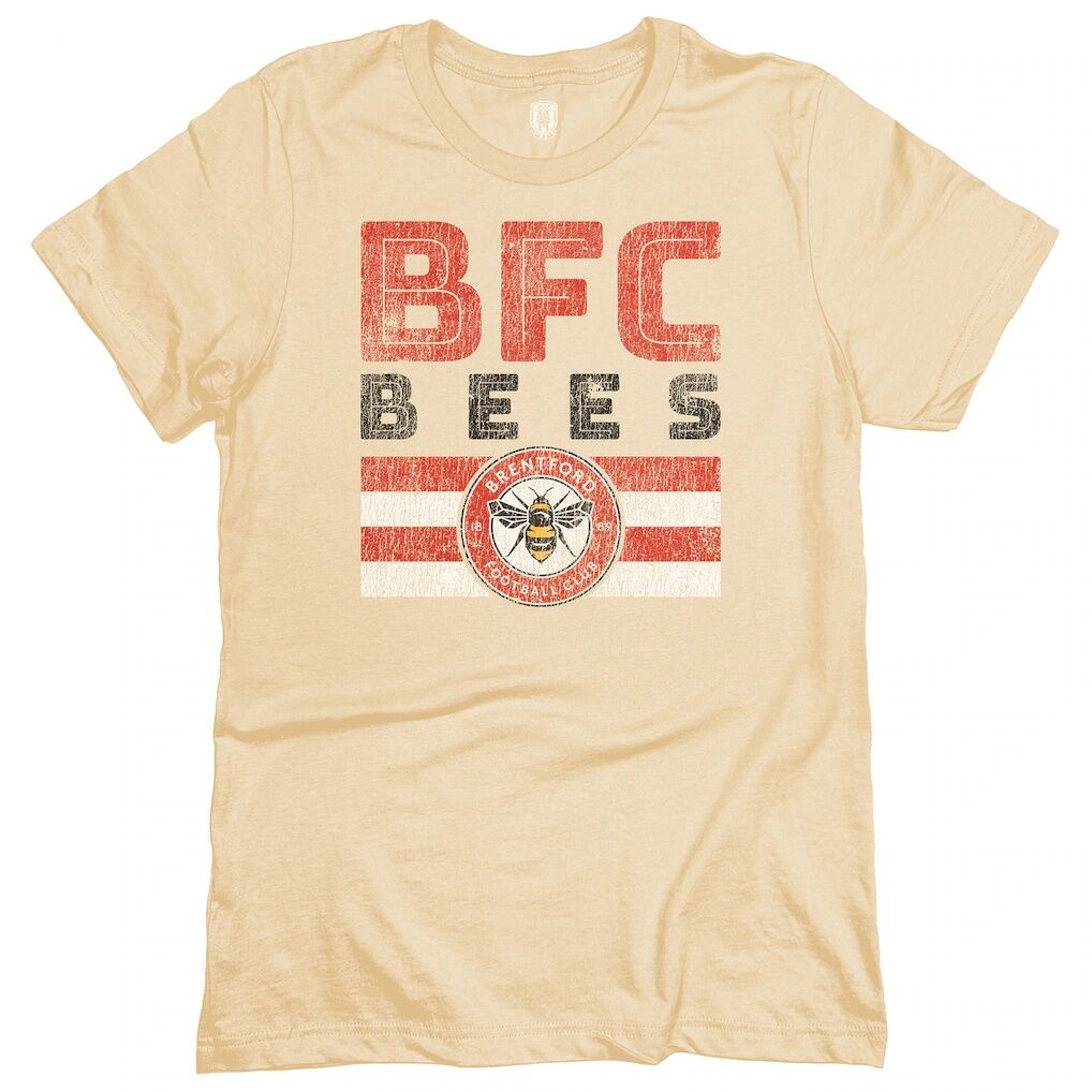 Brentford FC 1863FC Retro Stripes T-Shirt - Tan