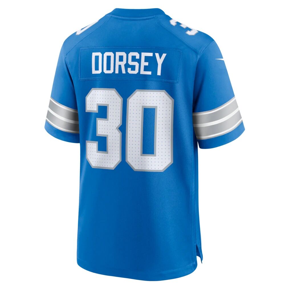 Khalil Dorsey Detroit Lions Nike Team Game Jersey
