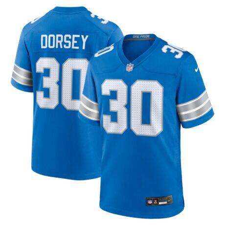 Khalil Dorsey Detroit Lions Nike Team Game Jersey - Blue - Front View