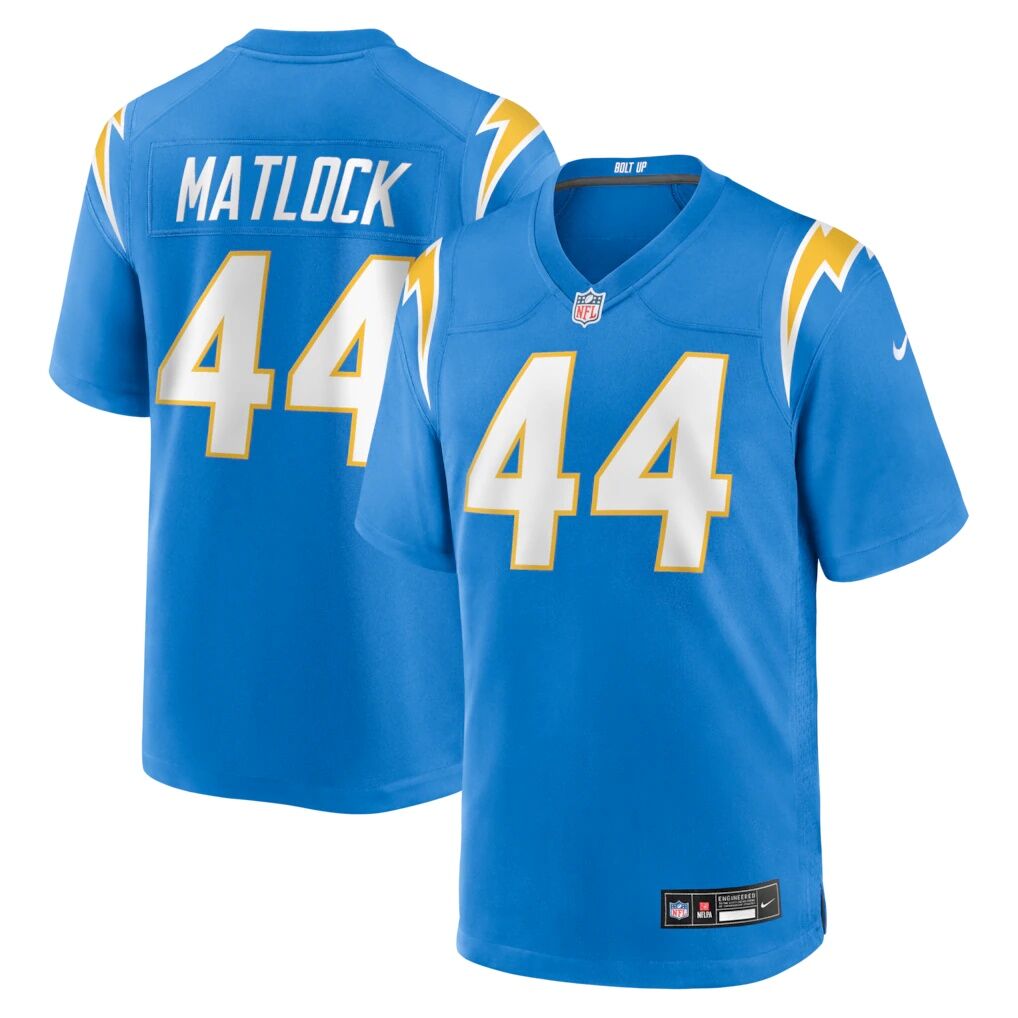 Scott Matlock Los Angeles Chargers Nike Team Game Jersey -  Powder Blue