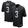 Zamir White Las Vegas Raiders Nike Team Game Jersey - Black - Front View