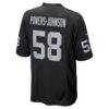 Jackson Powers-Johnson Las Vegas Raiders Nike Team Game Jersey - Black - Detail View