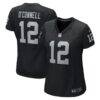 Aidan O'Connell Las Vegas Raiders Nike Women's Game Jersey - Black - Front View