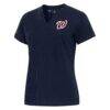 Washington Nationals Antigua Women's Notch Neck T-Shirt - Navy - Front View