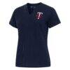 Minnesota Twins Antigua Women's Notch Neck T-Shirt - Navy - Front View