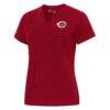 Cincinnati Reds Antigua Women's Notch Neck T-Shirt - Red - Front View