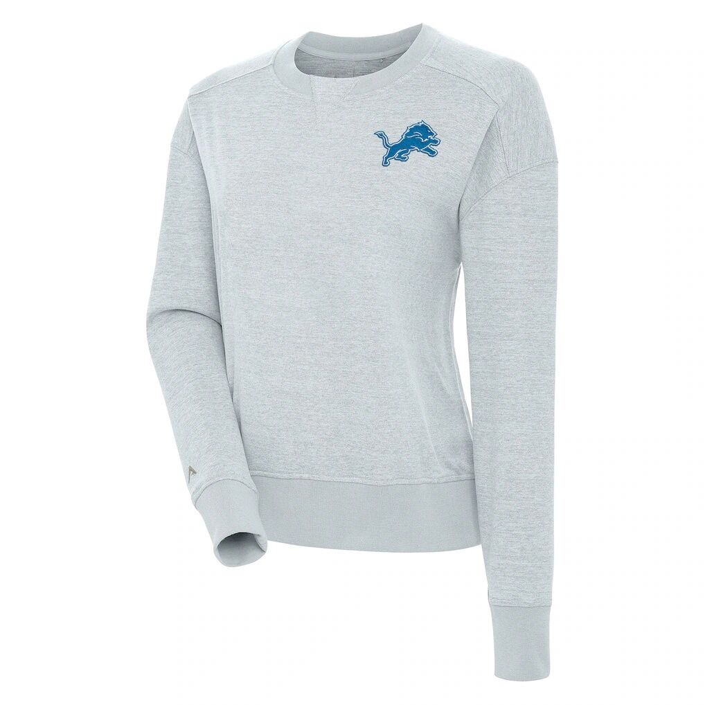 Detroit Lions Antigua Women's Forward Fleece Pullover Sweatshirt - Heather Gray