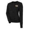 Green Bay Packers Antigua Women's Forward Fleece Pullover Sweatshirt - Black - Front View