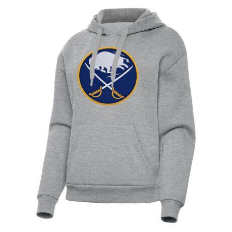Buffalo Sabres Antigua Women's Victory Pullover Hoodie - Heather Gray - Front View