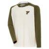 St. Louis Blues Antigua Intrepid Sand Raglan Long Sleeve Hoodie T-Shirt - - Front View