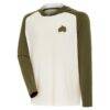 Colorado Avalanche Antigua Intrepid Sand Raglan Long Sleeve Hoodie T-Shirt - - Front View