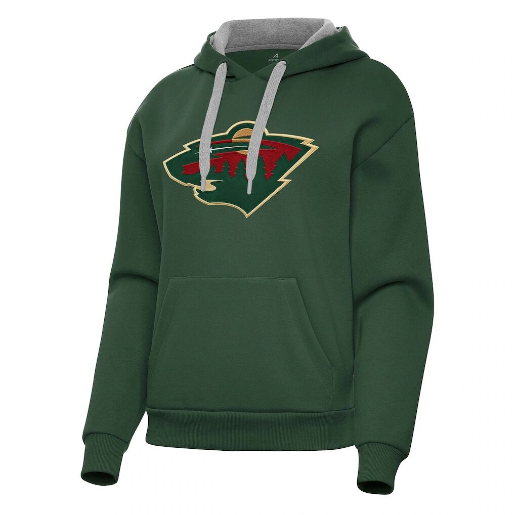 Minnesota Wild Antigua Women's Victory Pullover Hoodie - Hunter Green