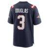 Demario Douglas New England Patriots Nike Game Jersey - Navy - Detail View