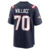 Caedan Wallace New England Patriots Nike Game Jersey - Navy - Detail View