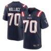 Caedan Wallace New England Patriots Nike Game Jersey - Navy - Front View