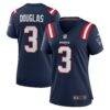 Demario Douglas New England Patriots Nike Women's Game Jersey - Navy - Front View