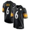 Patrick Queen Pittsburgh Steelers Nike Game Jersey - Black - Front View