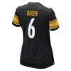 Patrick Queen Pittsburgh Steelers Nike Women's Team Game Jersey - Black - Detail View