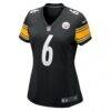 Patrick Queen Pittsburgh Steelers Nike Women's Team Game Jersey - Black - Side View