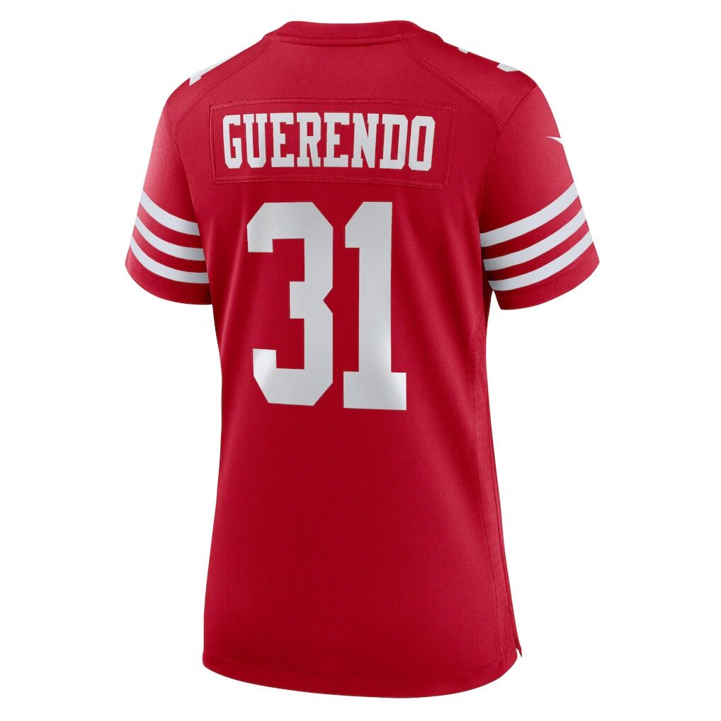Isaac Guerendo San Francisco 49ers Nike Women's Team Game Jersey -  Scarlet