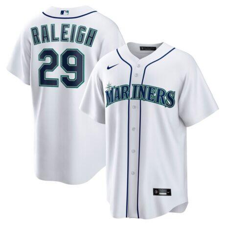 Cal Raleigh Seattle Mariners Nike Home Replica Player Jersey - White - Front View