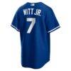 Bobby Witt Jr. Kansas City Royals Nike Alternate 2 Replica Jersey - Rush Blue - Detail View