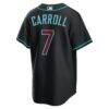 Corbin Carroll Arizona Diamondbacks Nike Alternate Replica Jersey - Black - Detail View