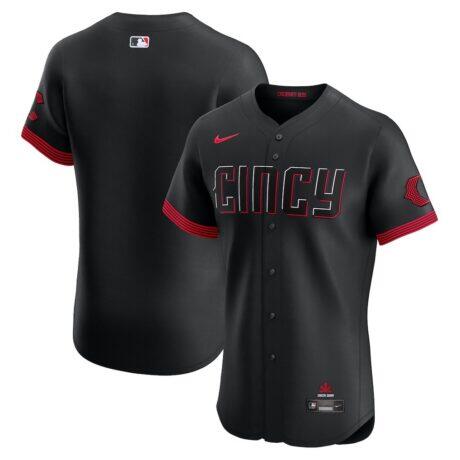 Cincinnati Reds Nike City Connect Elite Jersey - Black - Front View