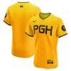 Pittsburgh Pirates Nike City Connect Elite Jersey - Gold - Front View