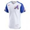 Atlanta Braves Nike City Connect Elite Jersey - White - Back View