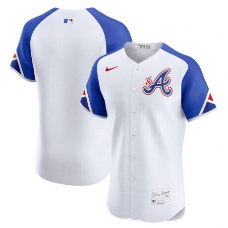 Atlanta Braves Nike City Connect Elite Jersey - White - Front View