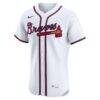 Atlanta Braves Nike Home Elite Jersey - White - Side View