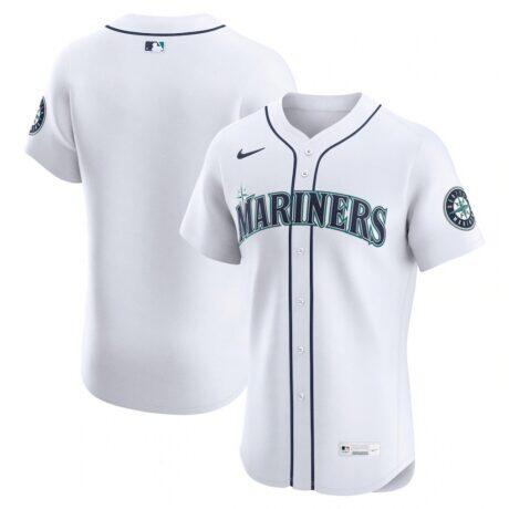 Seattle Mariners Nike Home Elite Jersey - White - Front View
