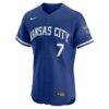 Bobby Witt Jr. Kansas City Royals Nike Alternate 2 Elite Player Jersey - Royal - Side View