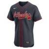 Ronald Acuña Jr. Atlanta Braves Nike Alternate Elite Jersey - Navy - Side View