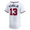 Ronald Acuña Jr. Atlanta Braves Nike Home Elite Player Jersey - White - Detail View