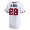 Matt Olson Atlanta Braves Nike Home Elite Player Jersey - White - Detail View