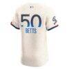 Mookie Betts Los Angeles Dodgers Nike City Connect Elite Jersey - Cream - Detail View