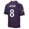 Lamar Jackson Baltimore Ravens Nike Youth Team Game Jersey - Purple - Detail View