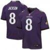 Lamar Jackson Baltimore Ravens Nike Youth Team Game Jersey - Purple - Front View